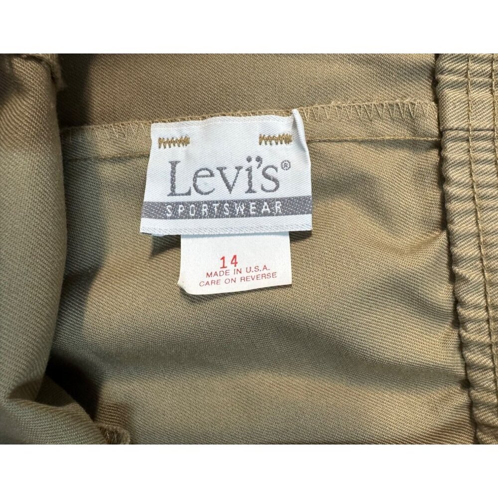 Levis Sportswear Womens Elastic Waist Tan Khaki Pants Size 14 - Picture 4 of 11